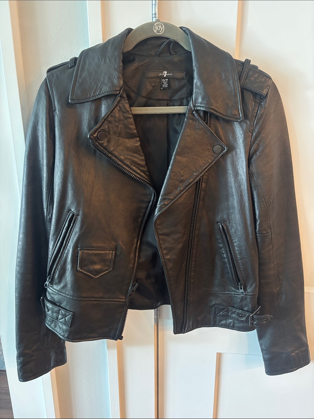 Women's Black Leather Moto Jacket